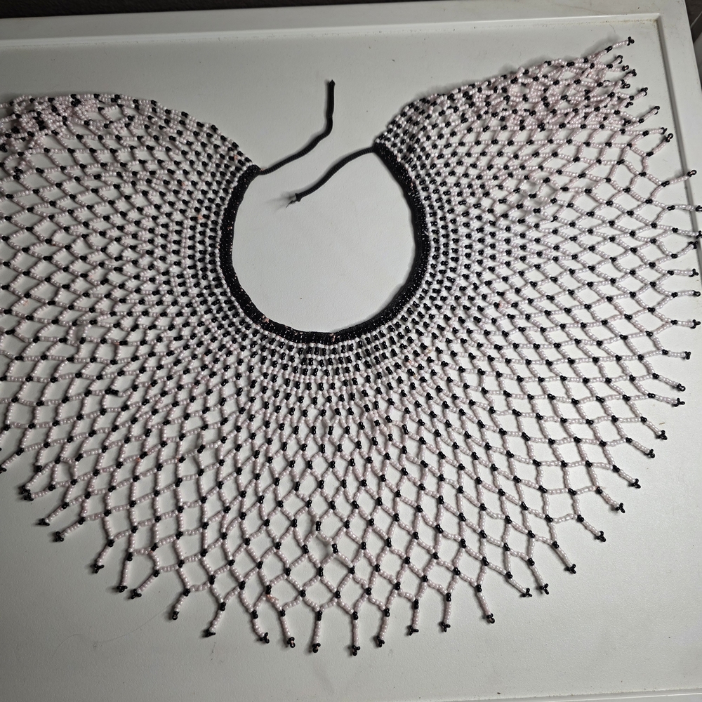 African Hand Beaded Collar Neclace From The Maasai Tribe